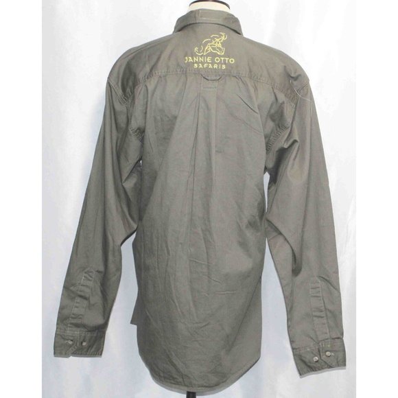 Jannie Otto Safaris Africa Button Embroidered Olive Vented‎ Shirt Womens Size Sm - Picture 3 of 6